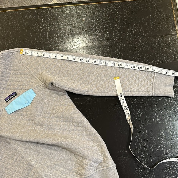 Patagonia Organic Cotton Quilted Snap T Pullover Sweater Gray | Size M Women’s - Picture 10 of 12